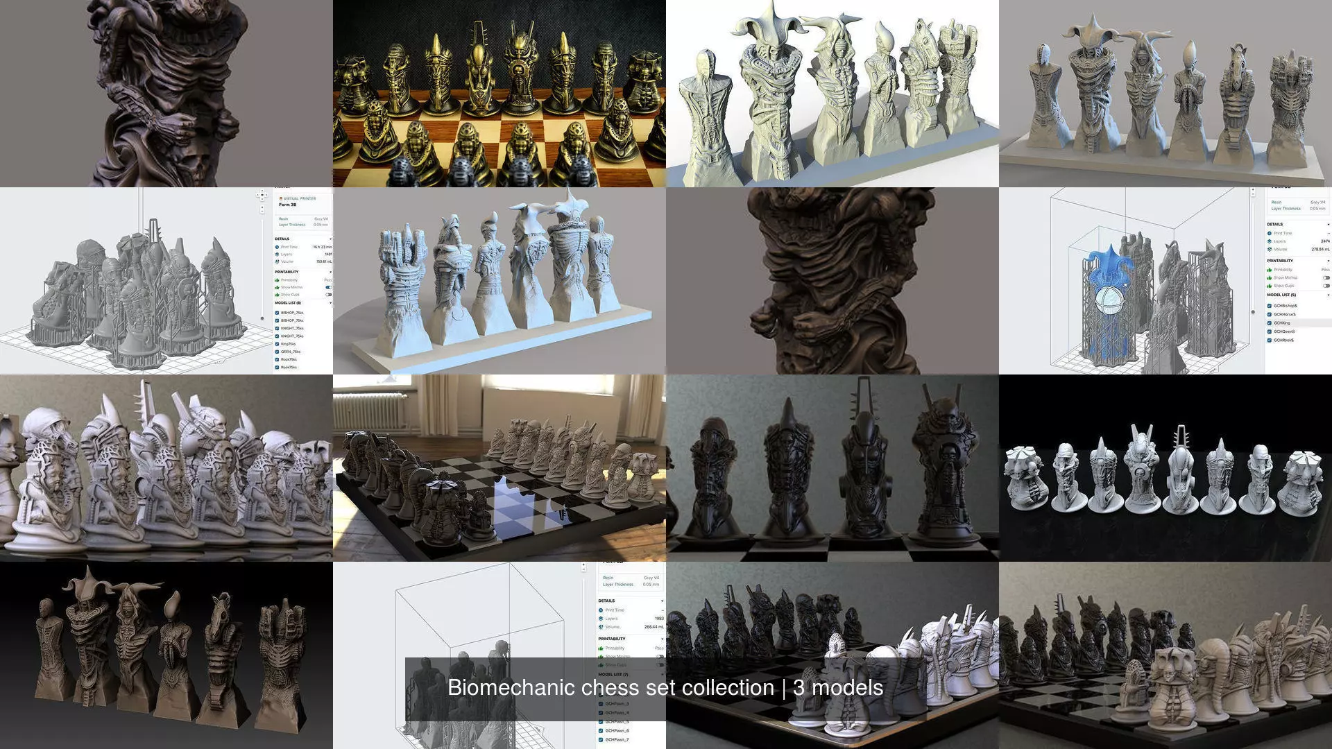 Biomechanic chess set collection _0