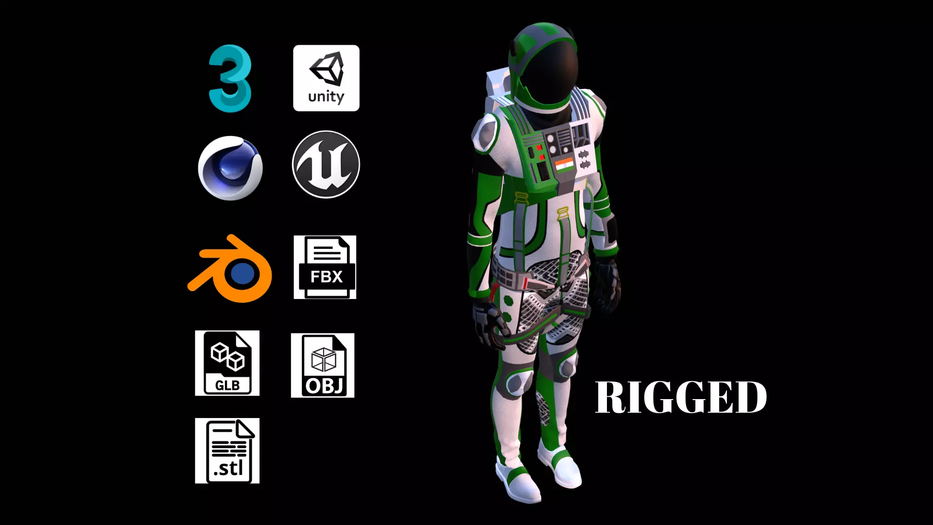 Astronaut Spacesuit India 3D model