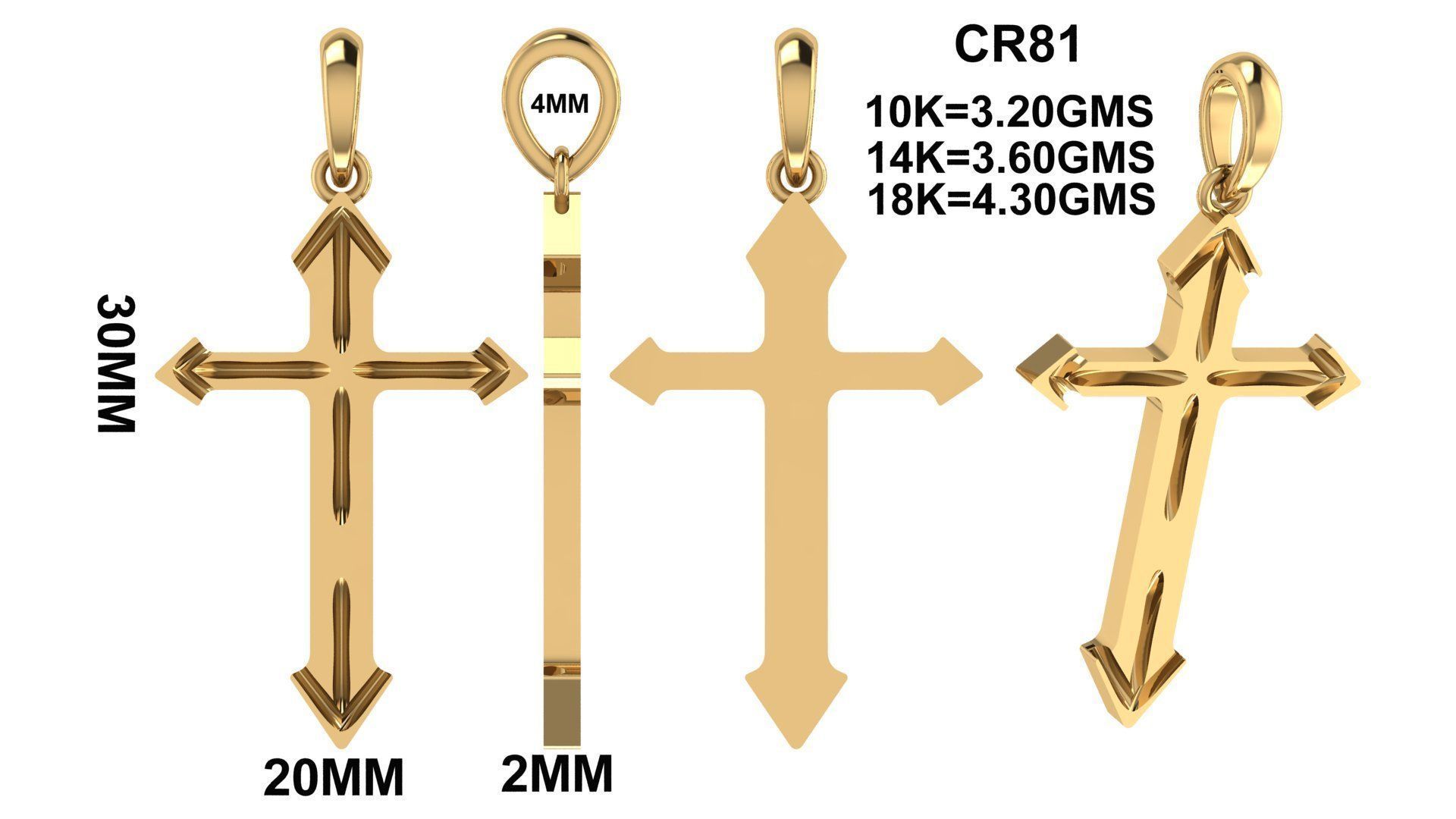 CROSS PENDANT CR81 3D print model_6