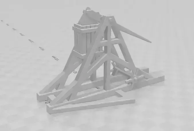 medieval tower Trebuchet 28mm 3D print model