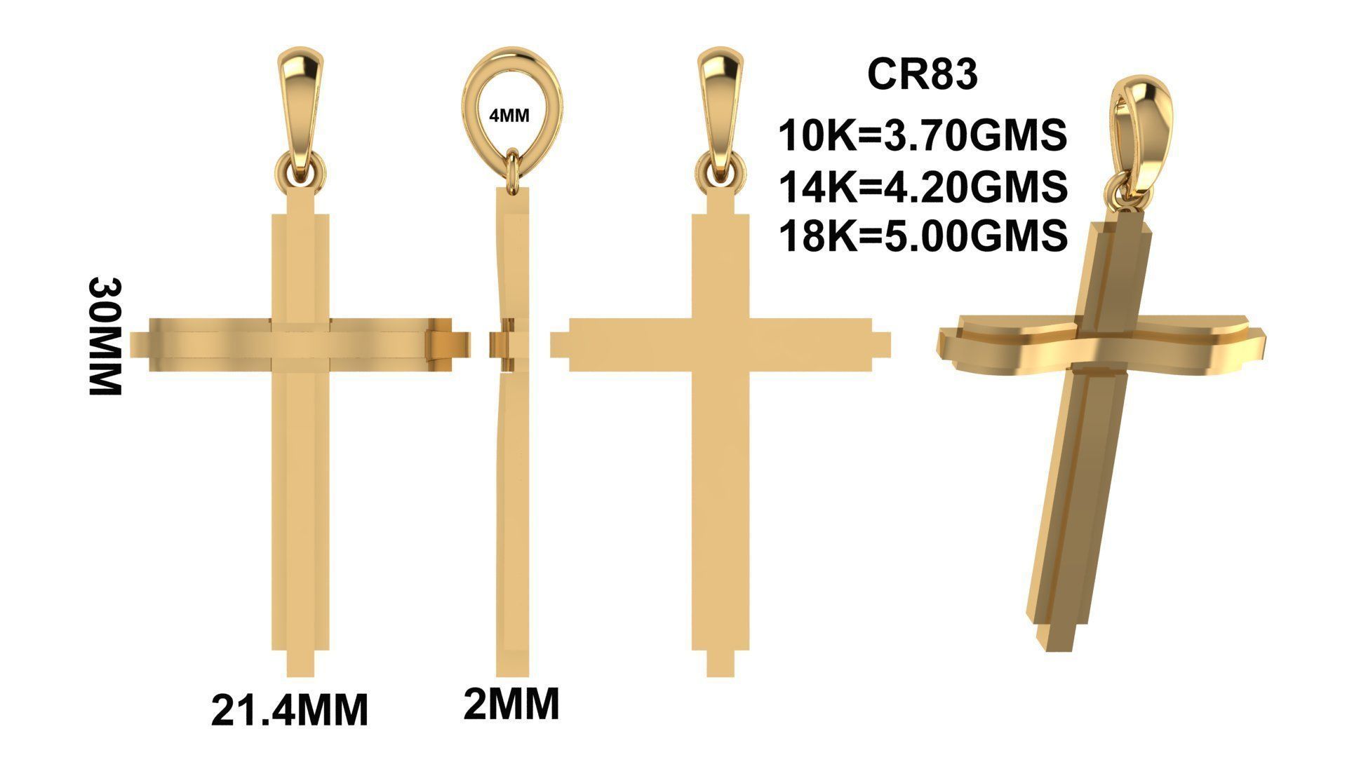 CROSS PENDANT CR83 3D print model_6