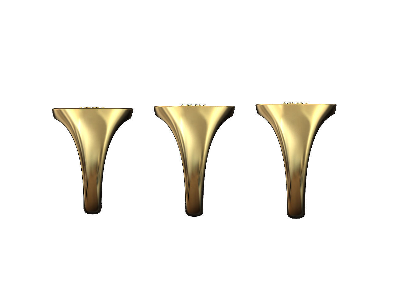 Diamond Cluster round hammered textured ring 3D print model_2