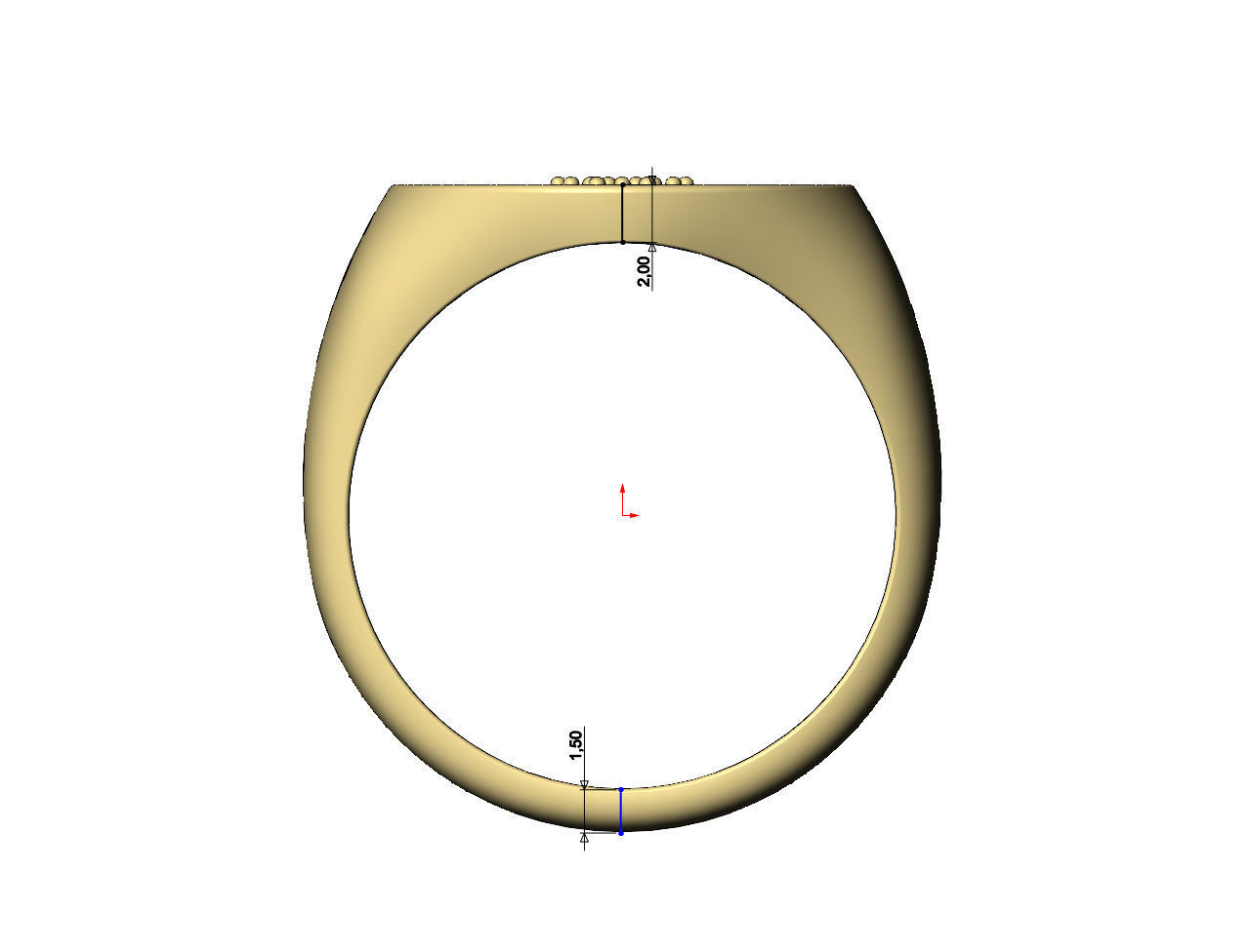 Diamond Cluster round hammered textured ring 3D print model_8