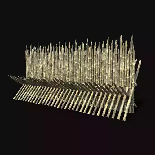 BAMBOO PALISADE WALLS FENCE SURVIVAL FORT GUARD CONSTRUCTION AAA Free low-poly 3D model