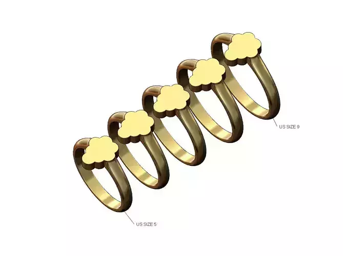 Bubble almond signet ring US sizes 5to9