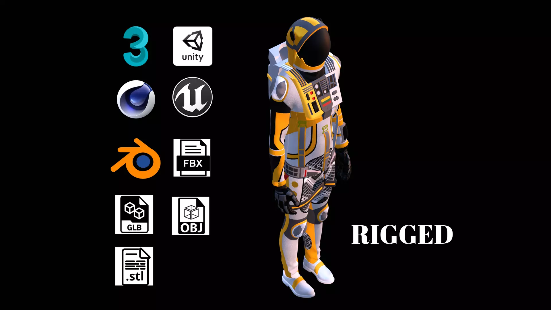 Astronaut Spacesuit Lithuania 3D model