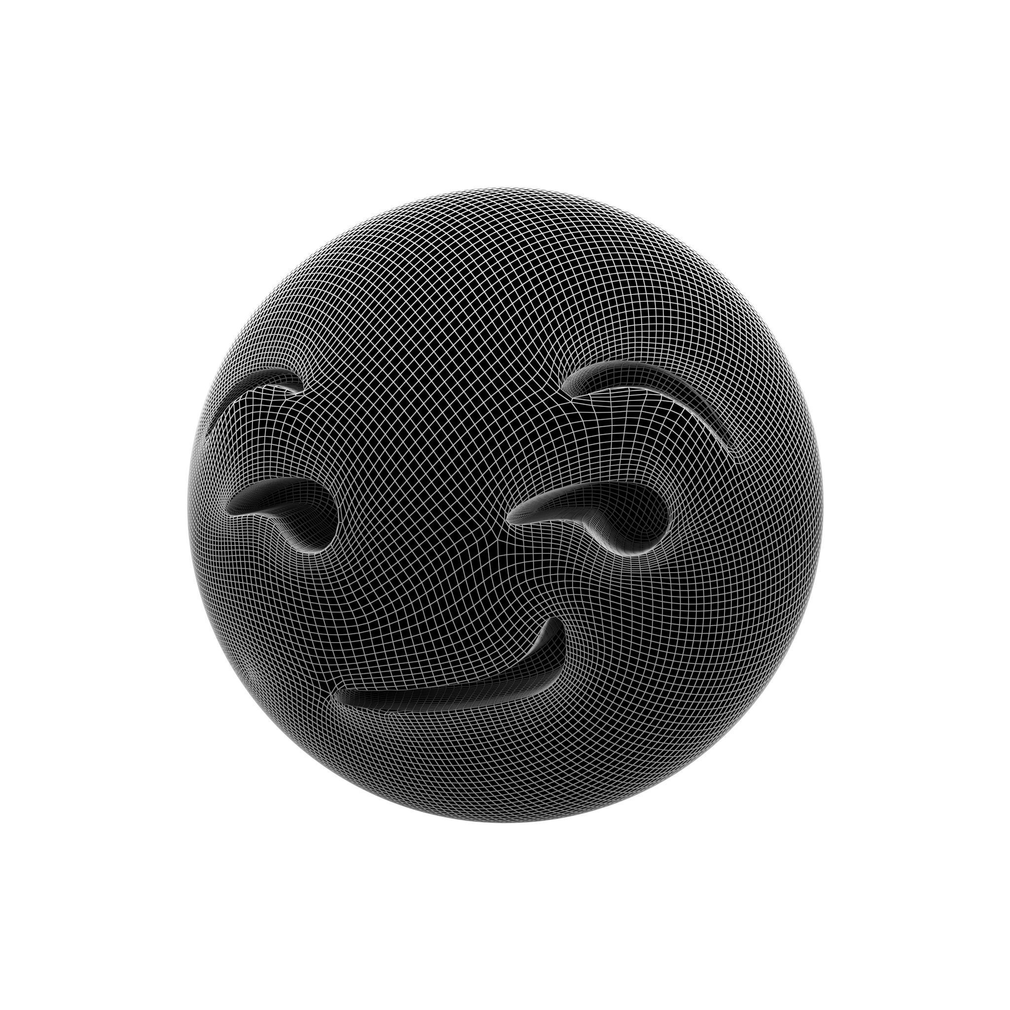 Smirking Face 02 Low-poly 3D model_4