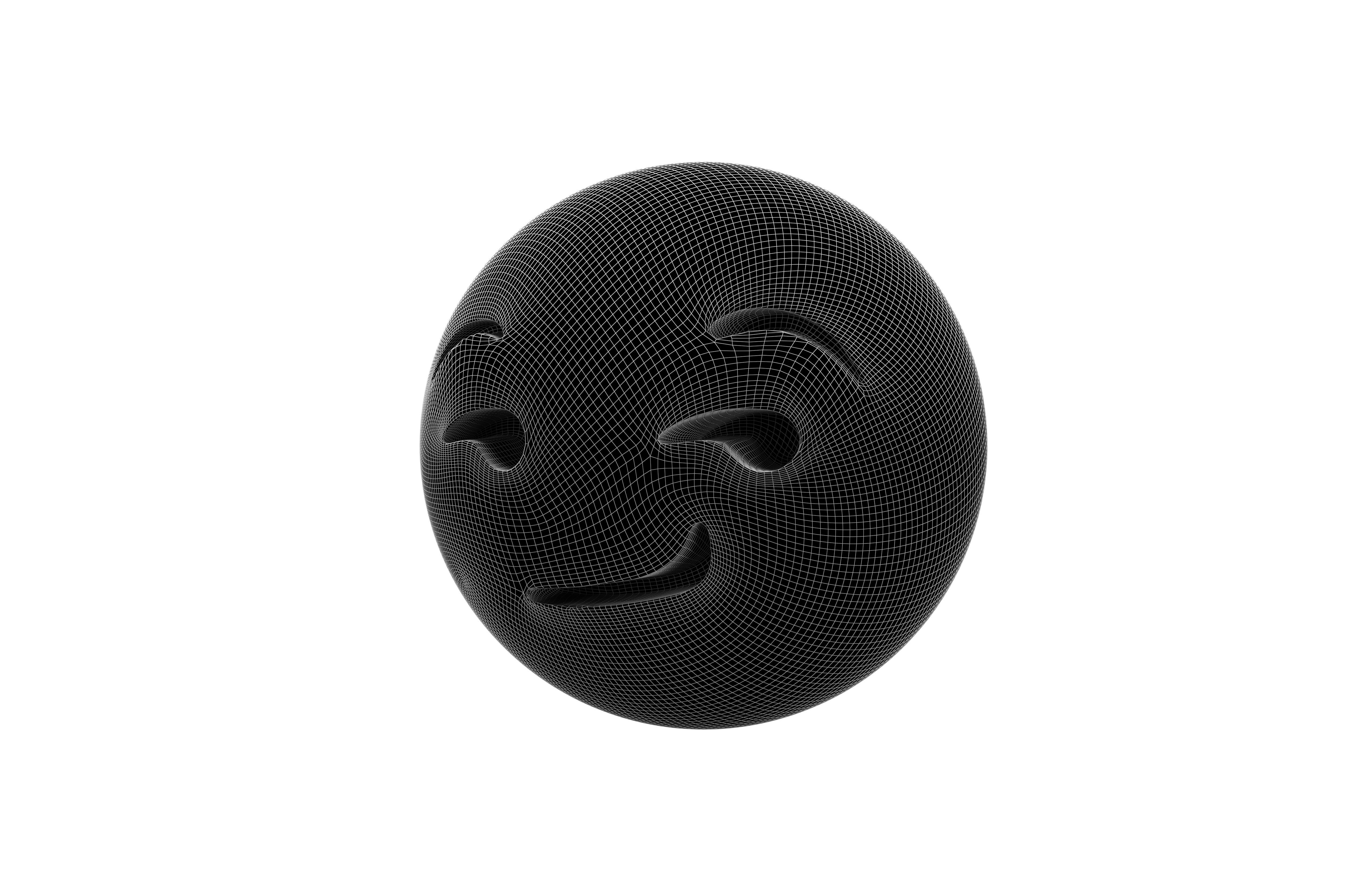 Smirking Face 02 Low-poly 3D model_5