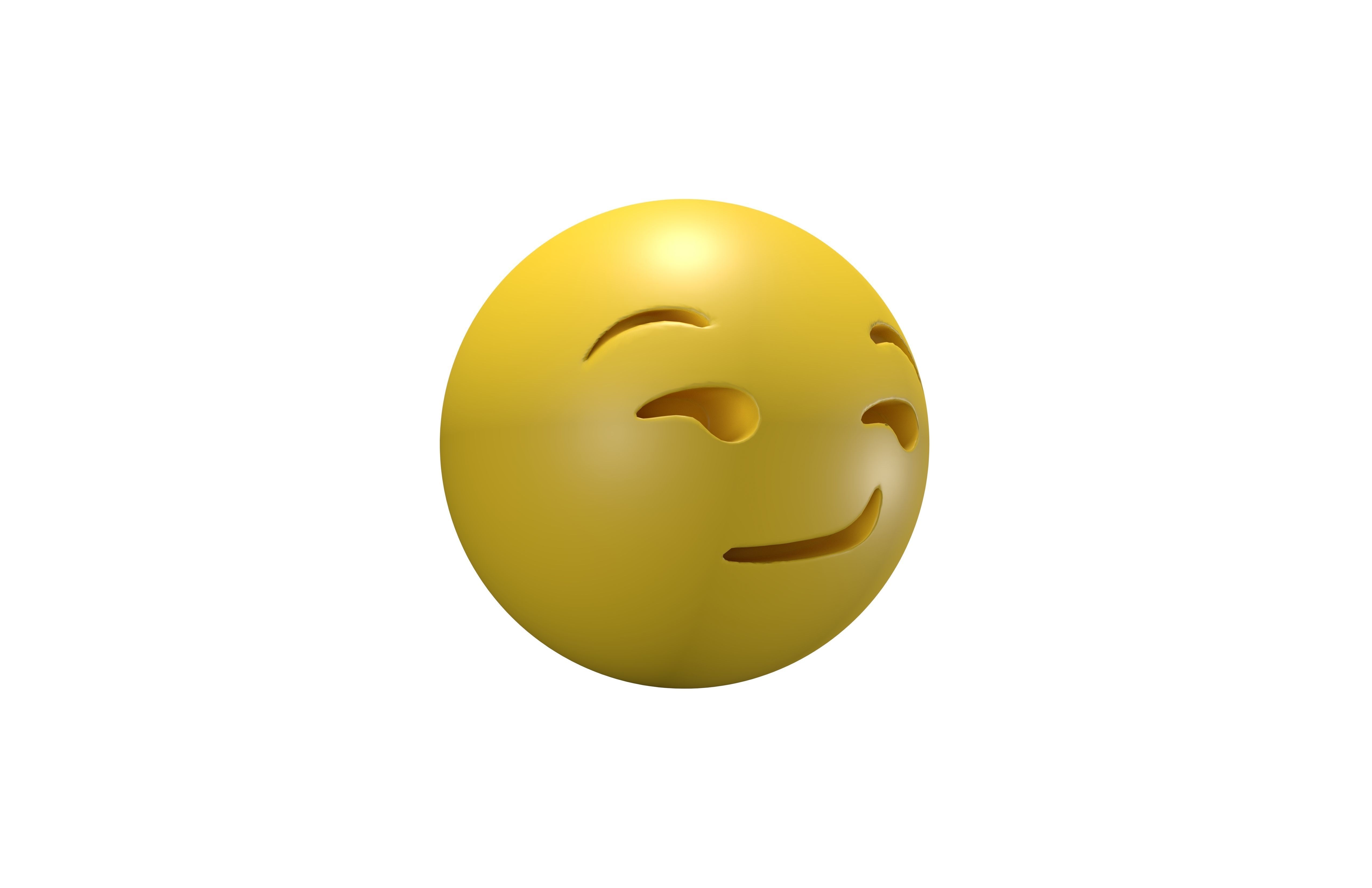 Smirking Face 02 Low-poly 3D model_3