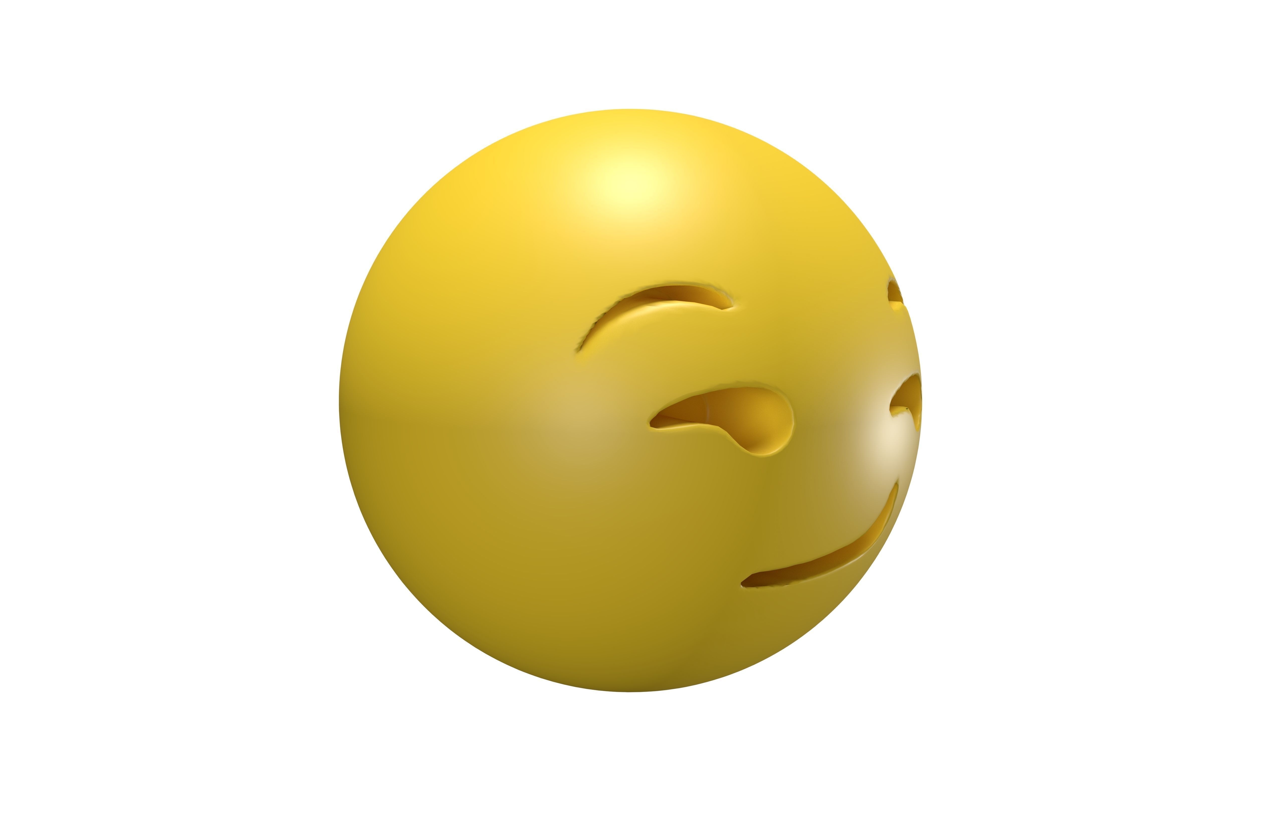 Smirking Face 02 Low-poly 3D model_2
