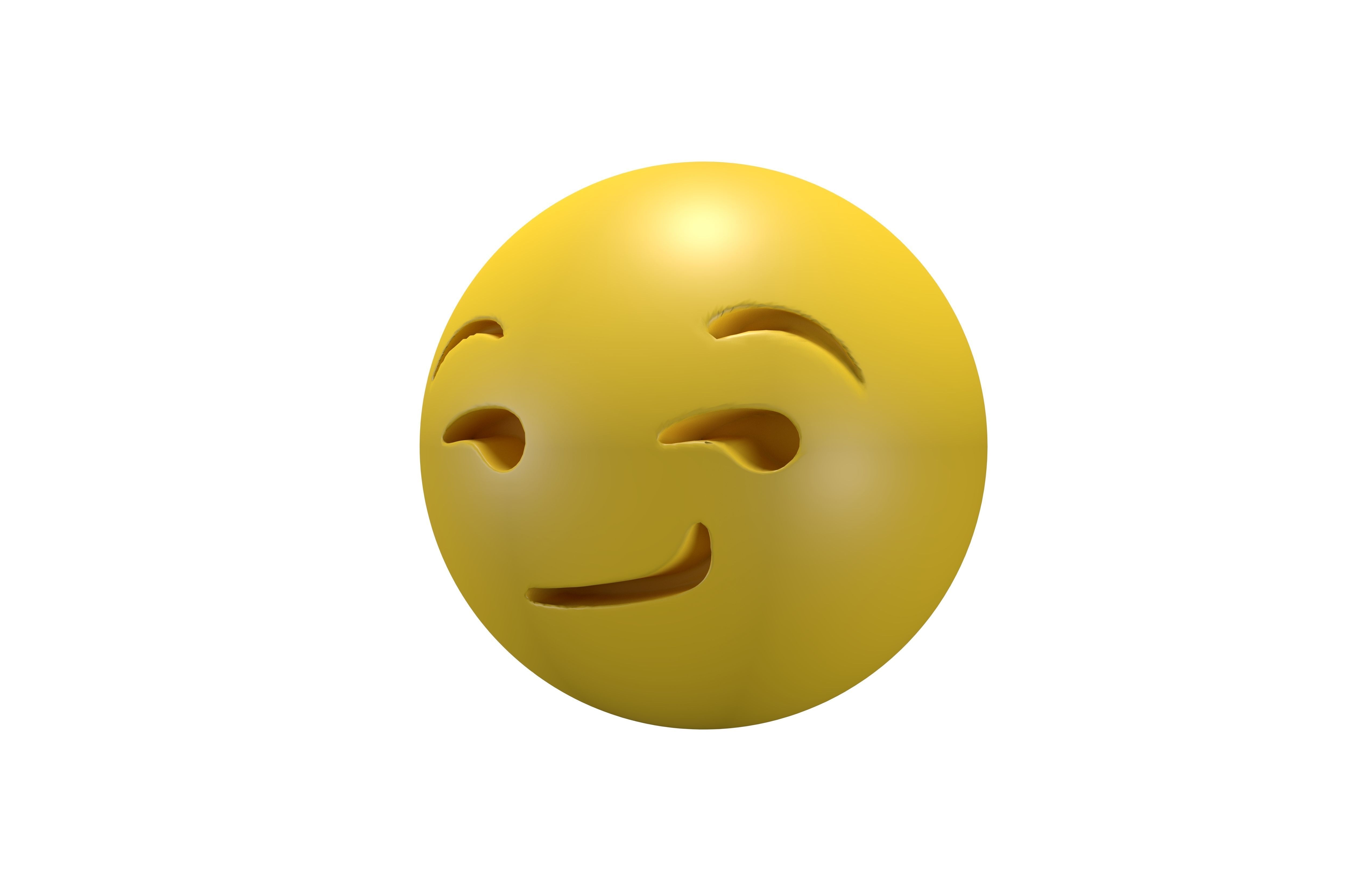 Smirking Face 02 Low-poly 3D model_1