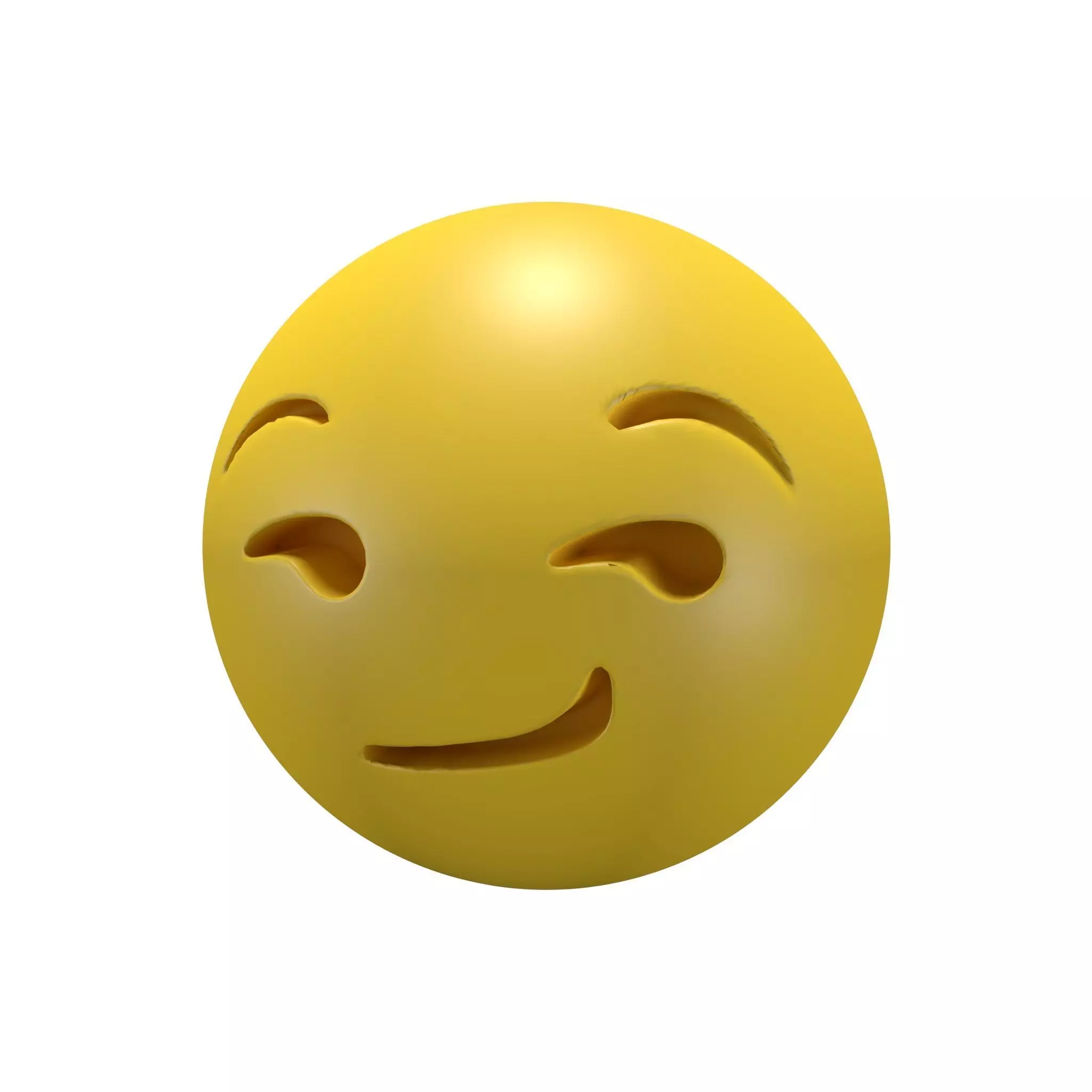 Smirking Face 02 Low-poly 3D model_0