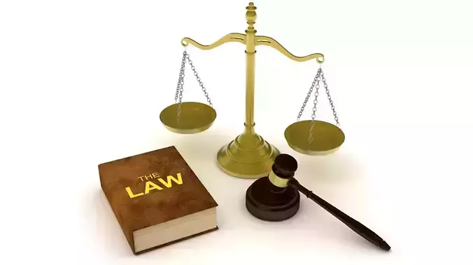 Legal Gavel Scales And Law Book