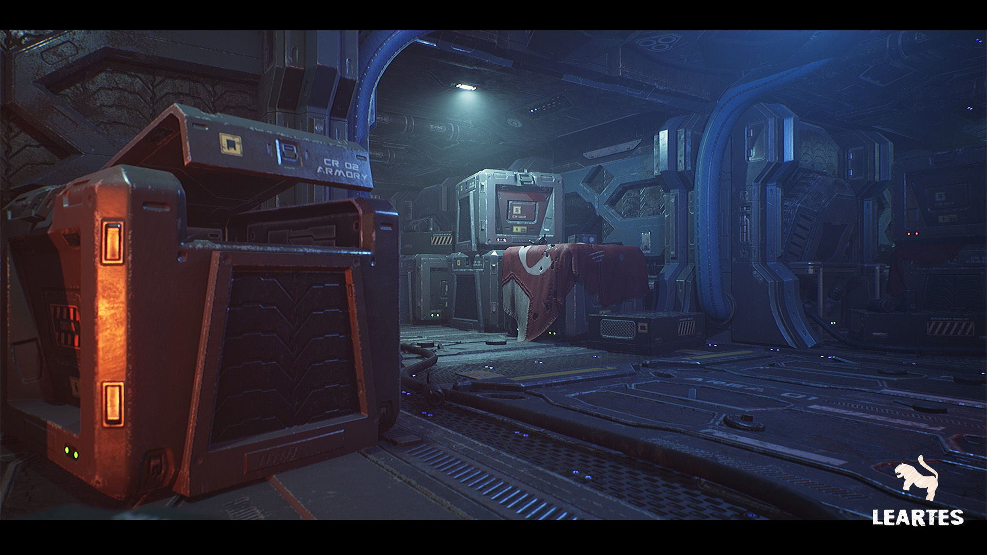 Sci-Fi Futuristic Corridor Low-poly 3D model_12