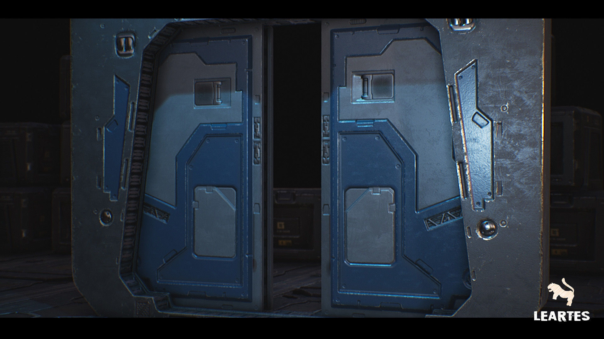 Sci-Fi Futuristic Corridor Low-poly 3D model_17