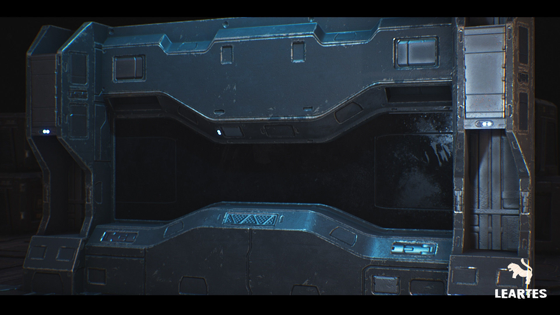 Sci-Fi Futuristic Corridor Low-poly 3D model_18