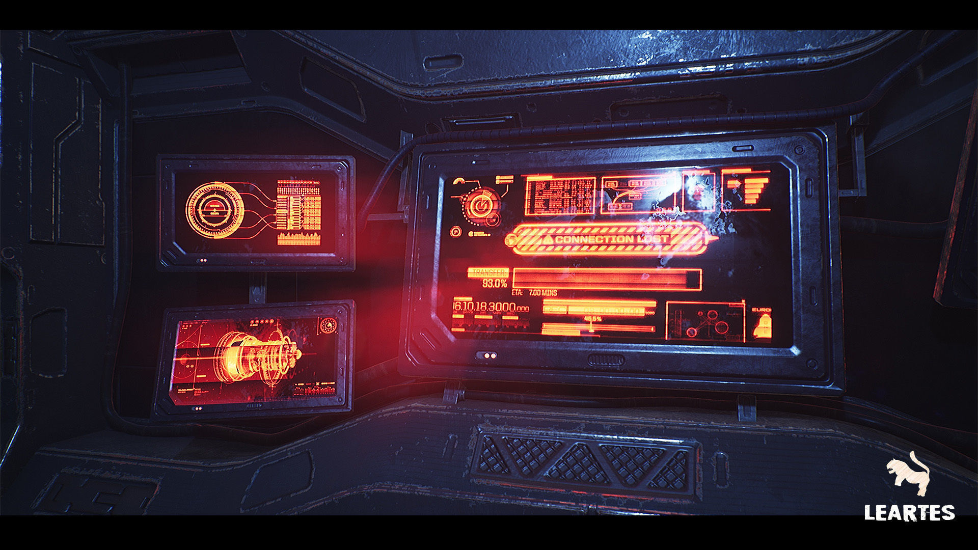 Sci-Fi Futuristic Corridor Low-poly 3D model_14