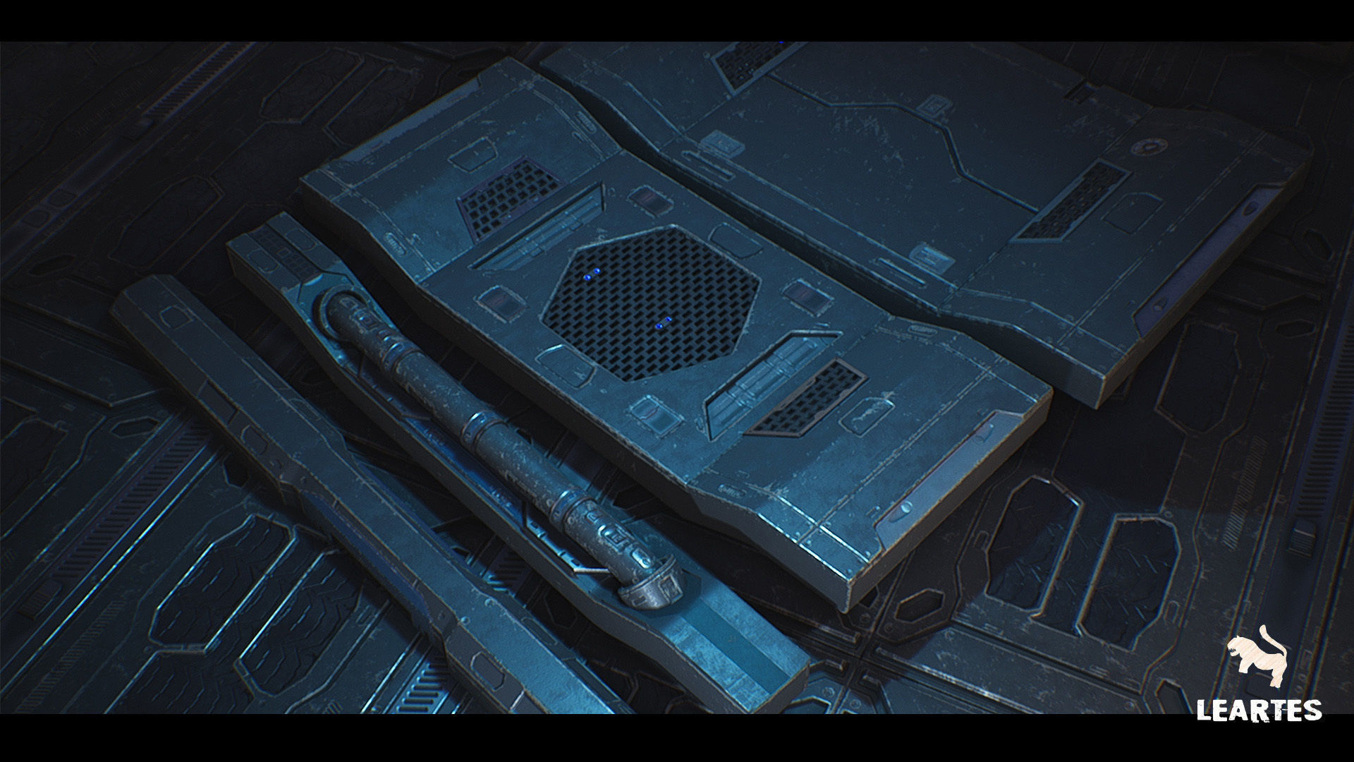 Sci-Fi Futuristic Corridor Low-poly 3D model_15