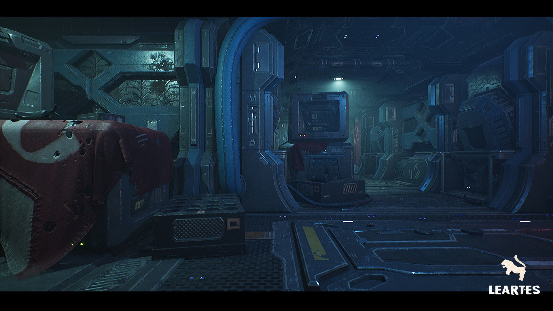 Sci-Fi Futuristic Corridor Low-poly 3D model_8