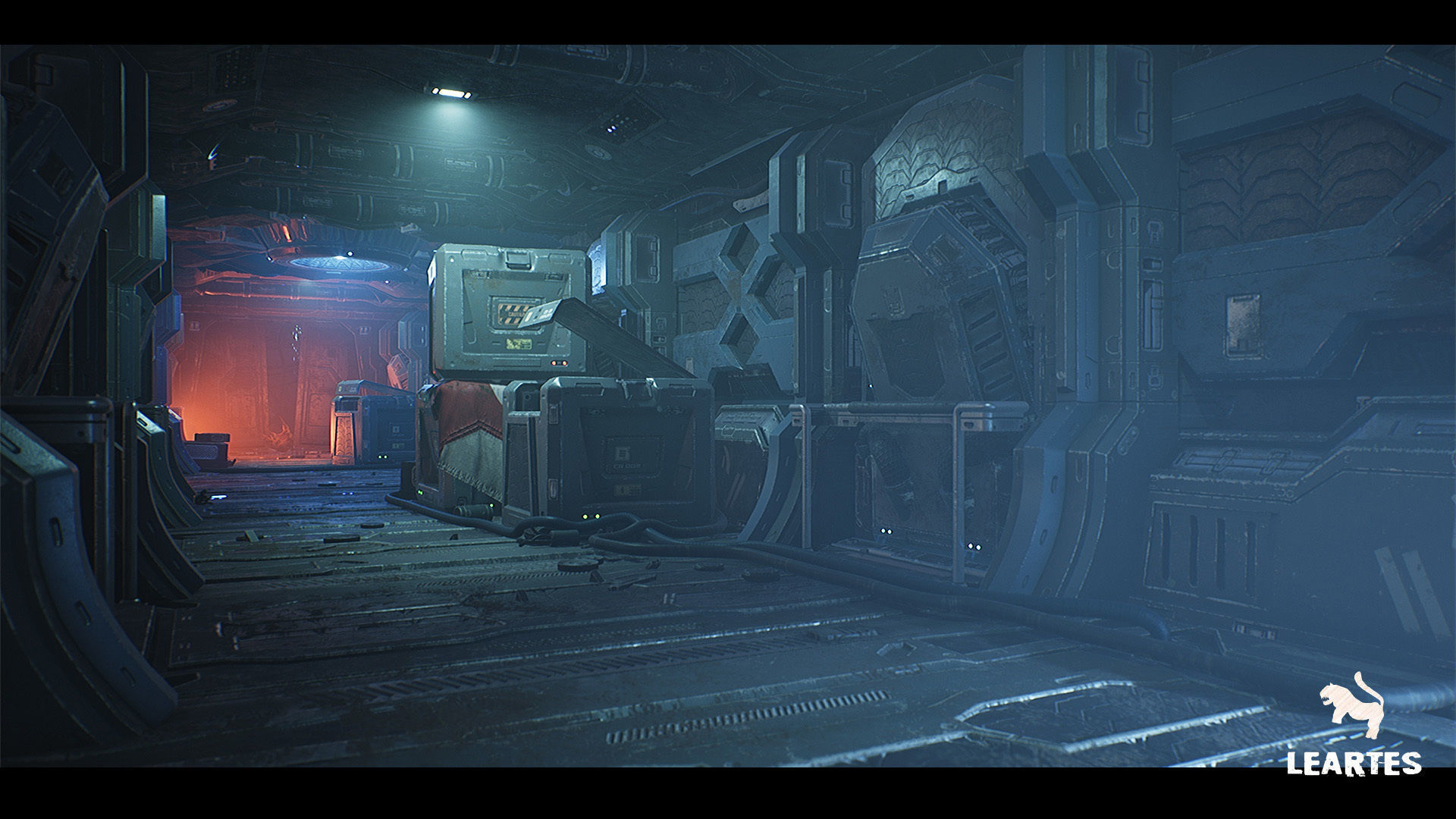 Sci-Fi Futuristic Corridor Low-poly 3D model_1