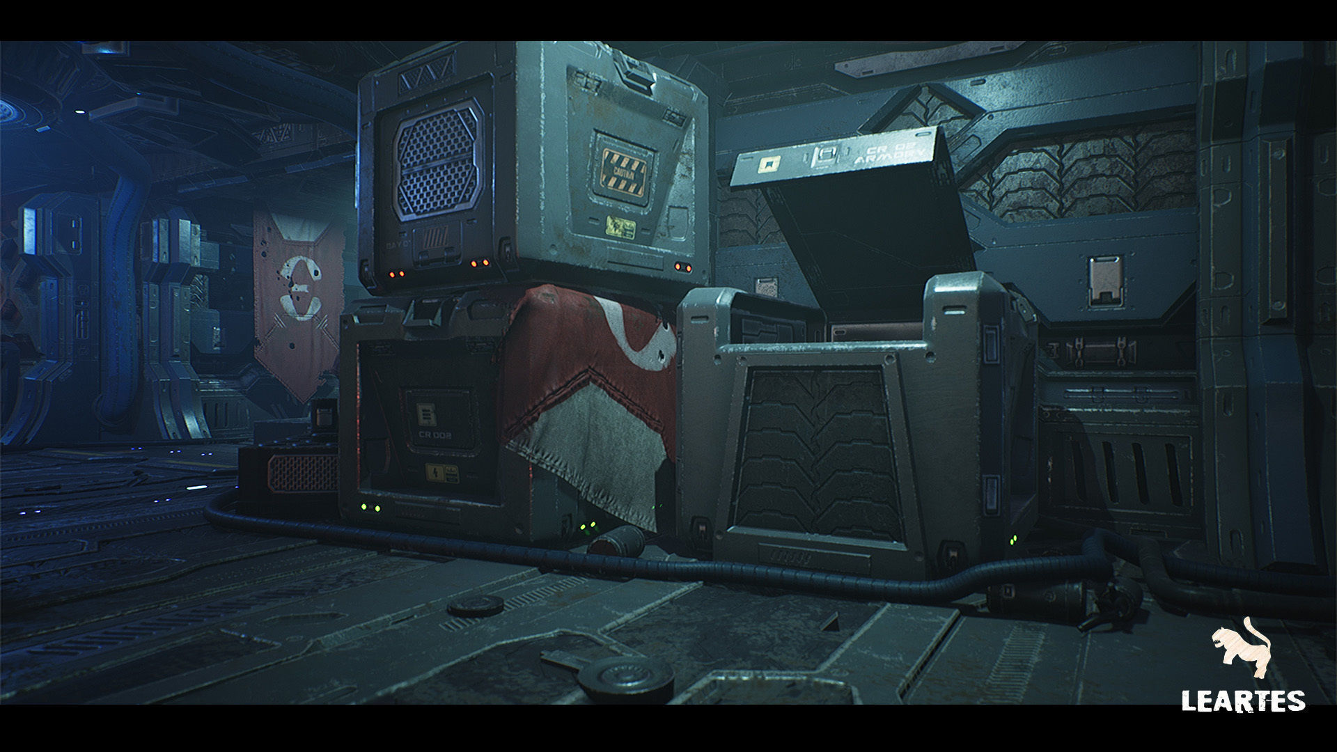 Sci-Fi Futuristic Corridor Low-poly 3D model_2