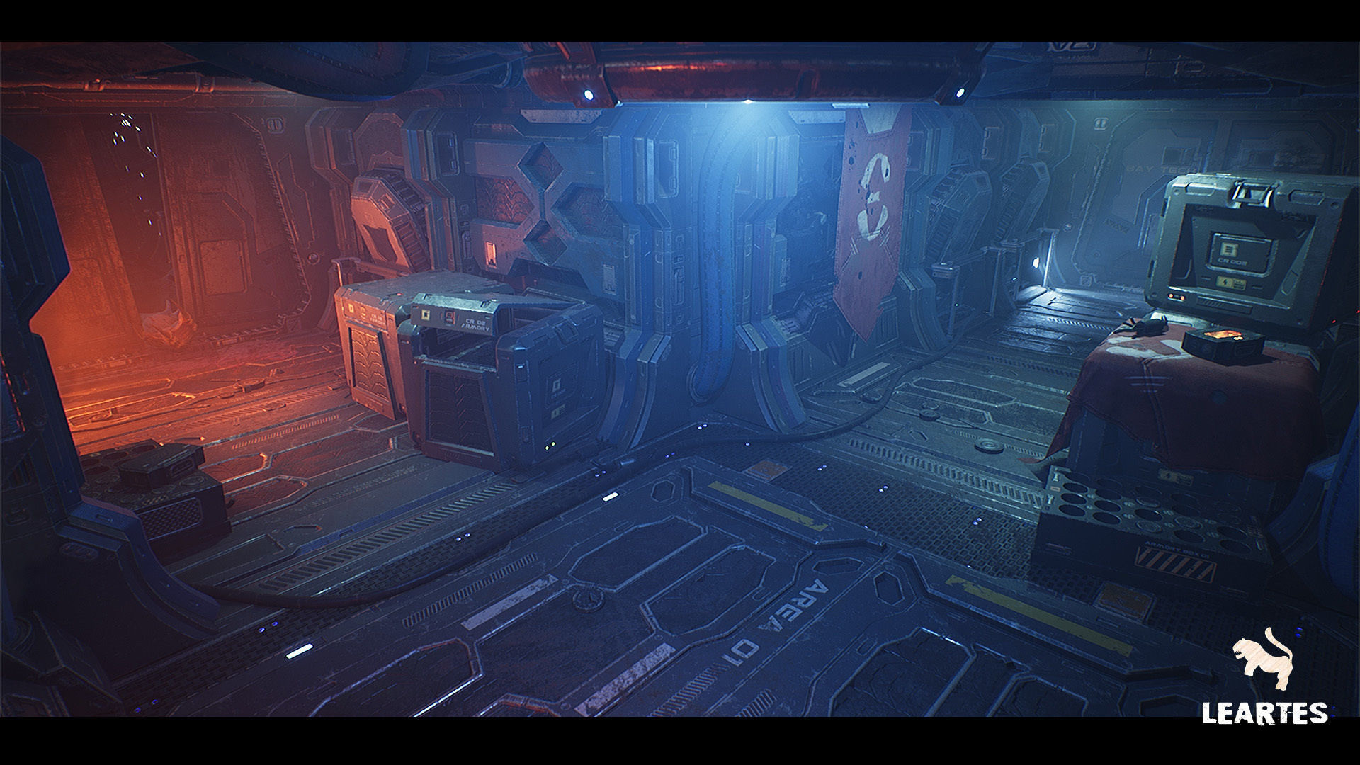Sci-Fi Futuristic Corridor Low-poly 3D model_7