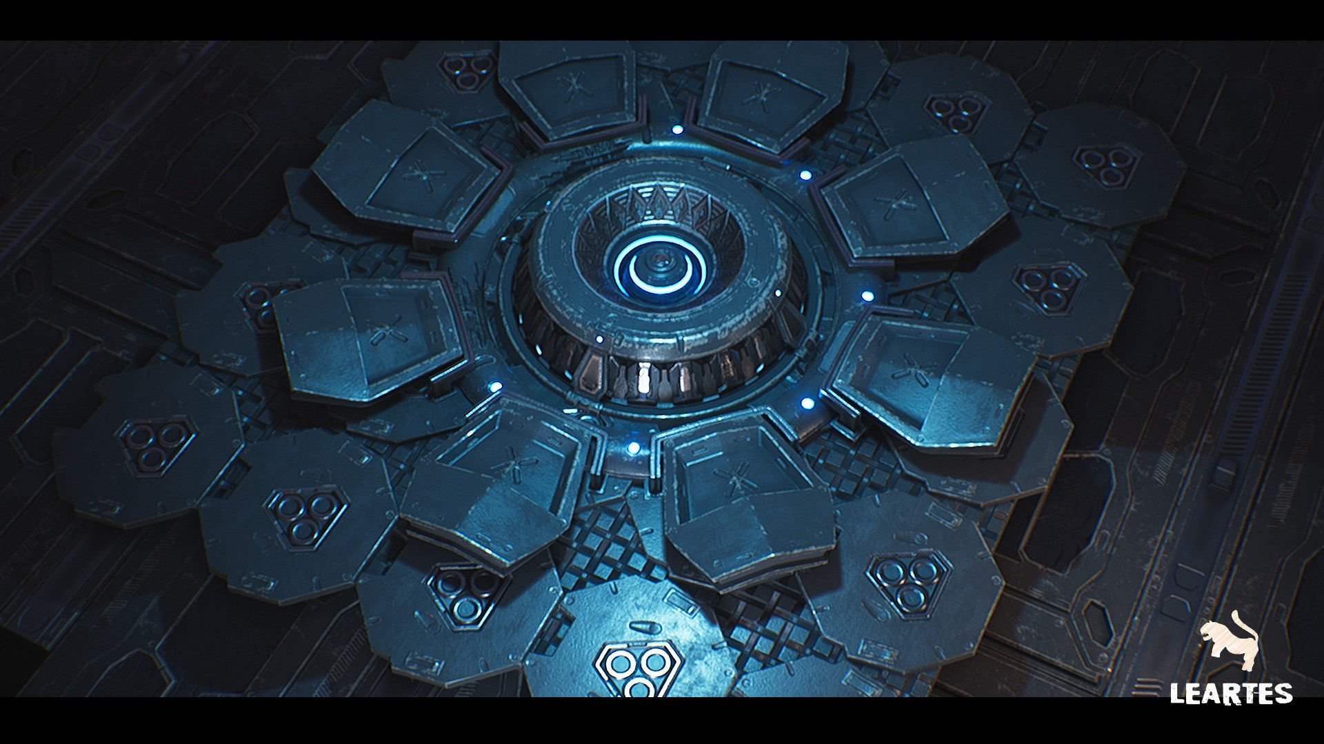 Sci-Fi Futuristic Corridor Low-poly 3D model_27