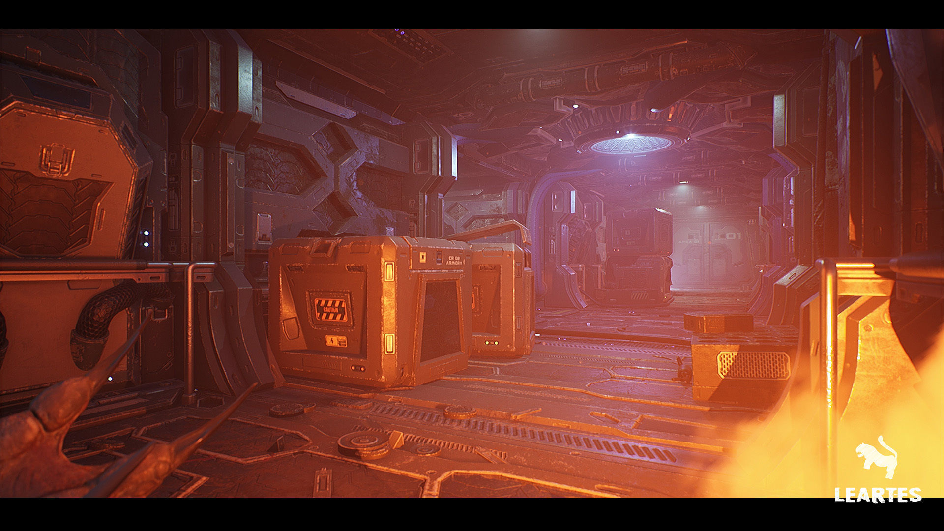 Sci-Fi Futuristic Corridor Low-poly 3D model_5