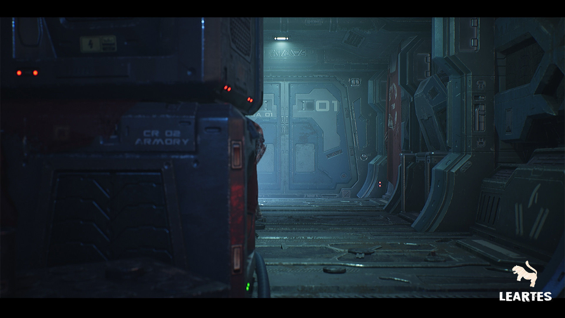 Sci-Fi Futuristic Corridor Low-poly 3D model_9