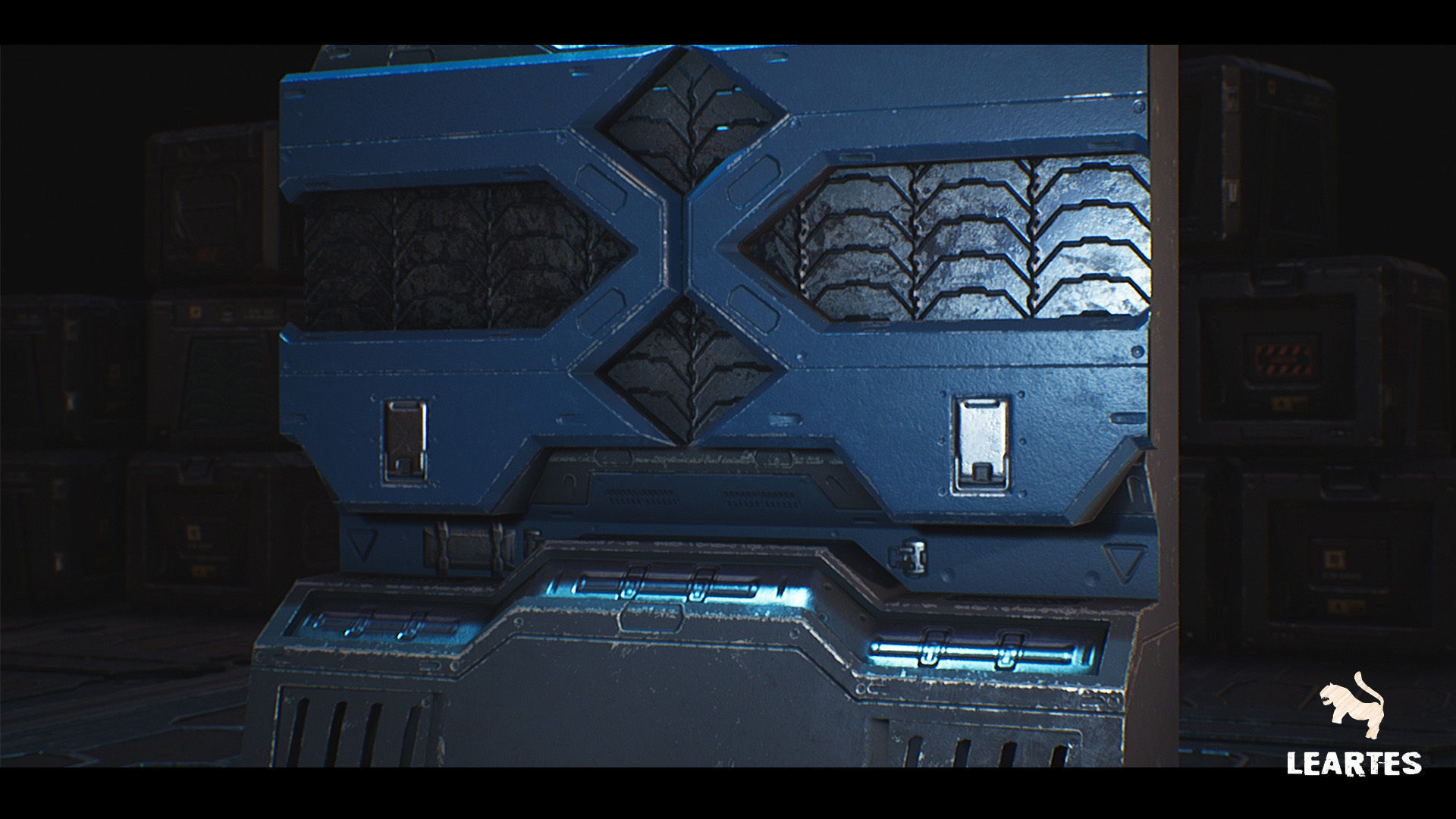 Sci-Fi Futuristic Corridor Low-poly 3D model_30