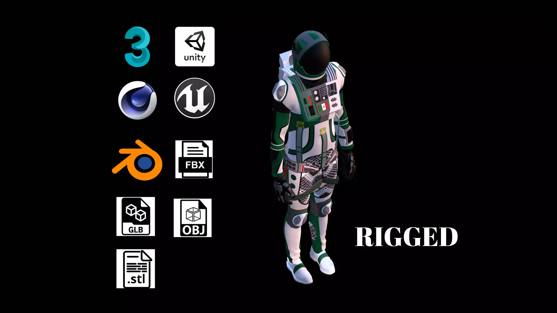 Astronaut Spacesuit Mexican 3D model