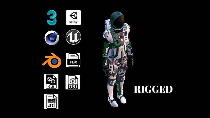 Astronaut Spacesuit Mexican 3D model