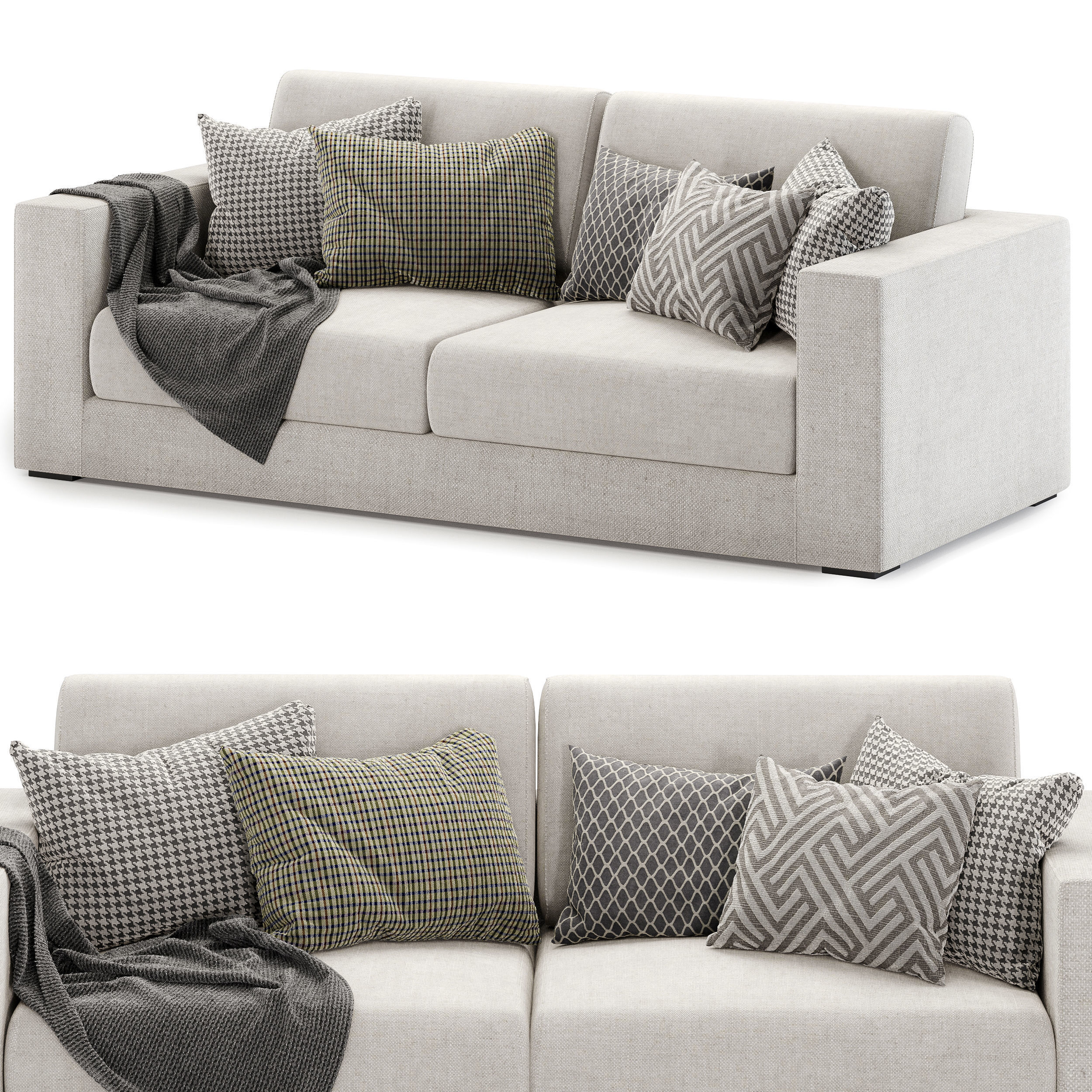 aspect fabric sofa 3D model_1