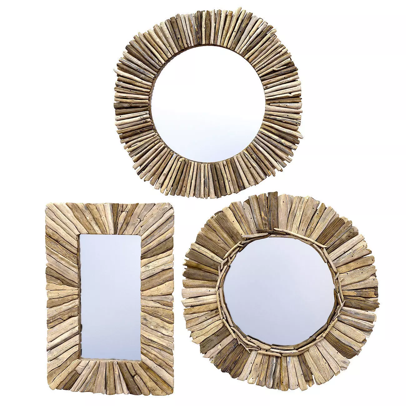 Bazar Bizar Driftwood Crown Mirror Natural 3D model