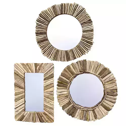  Bazar Bizar Driftwood Crown Mirror Natural 3D model