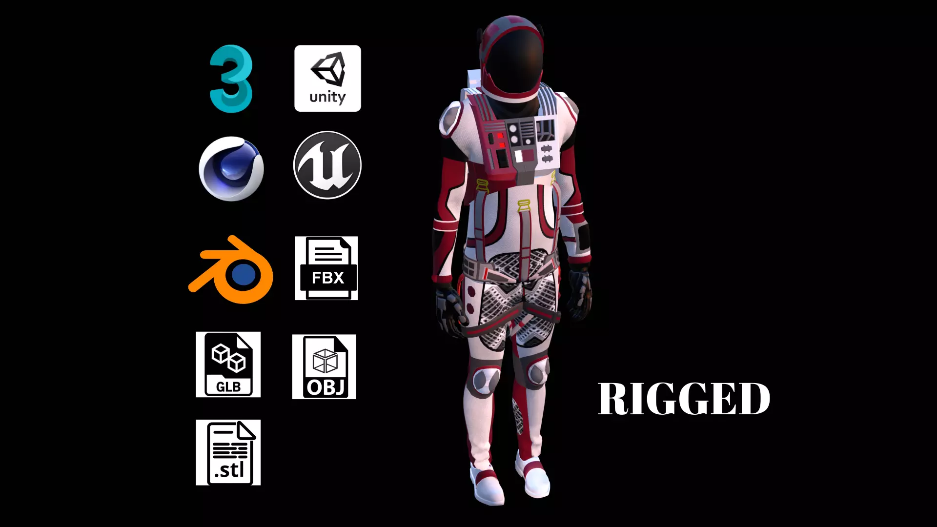 Astronaut Spacesuit Qatar 3D model