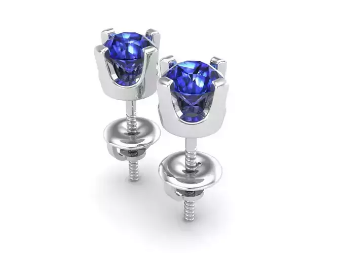 Round Cut Solitaire Stud Earrings