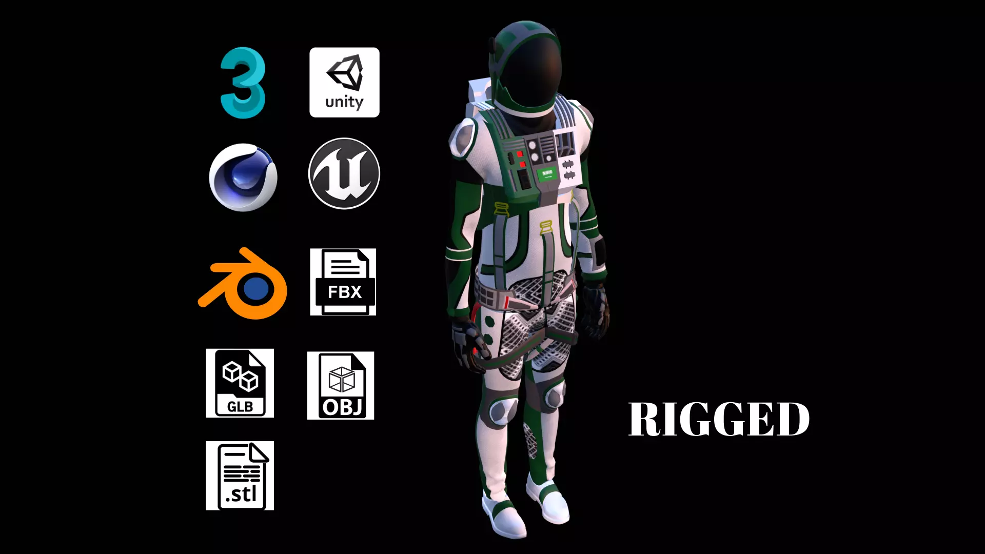 Astronaut Spacesuit Saudi Arabia Low-poly 3D model