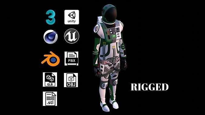 Astronaut Spacesuit Saudi Arabia Low-poly 3D model