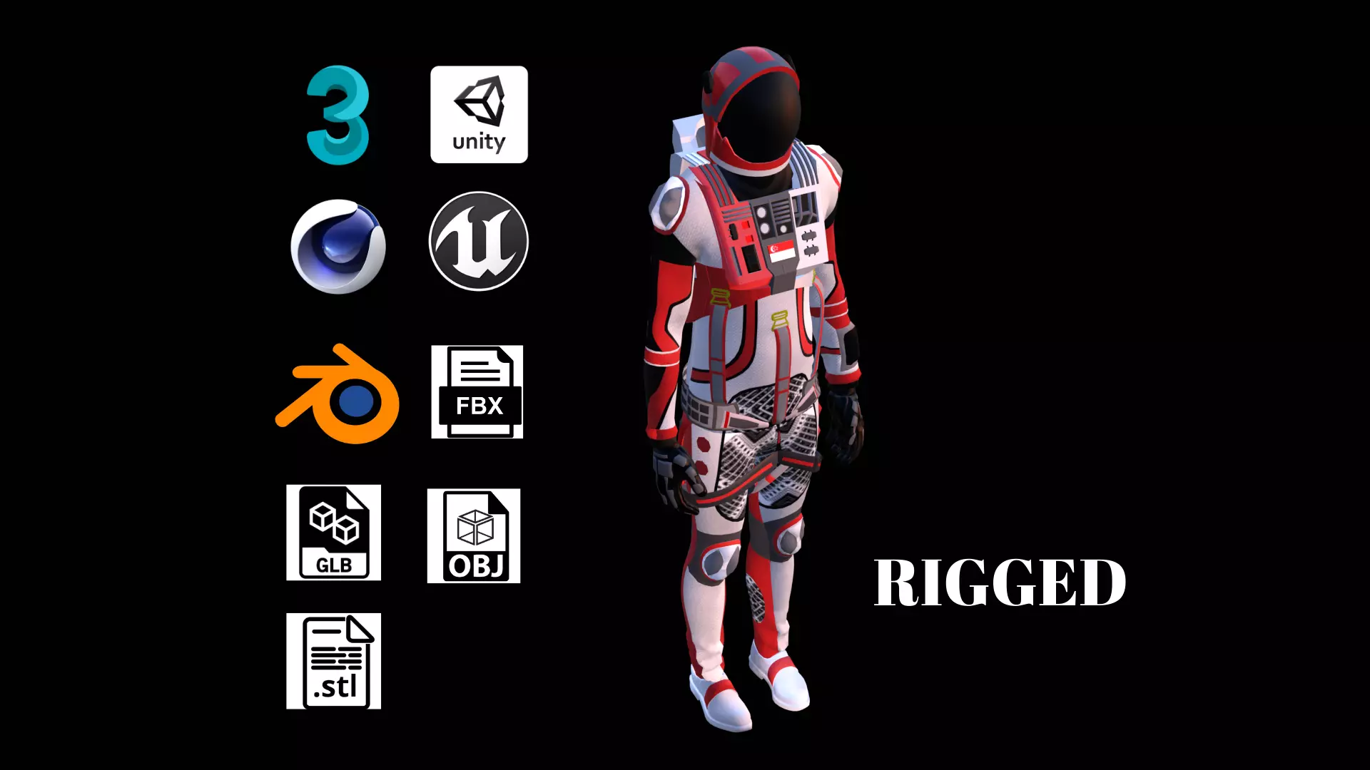 Astronaut Spacesuit Singapore 3D model