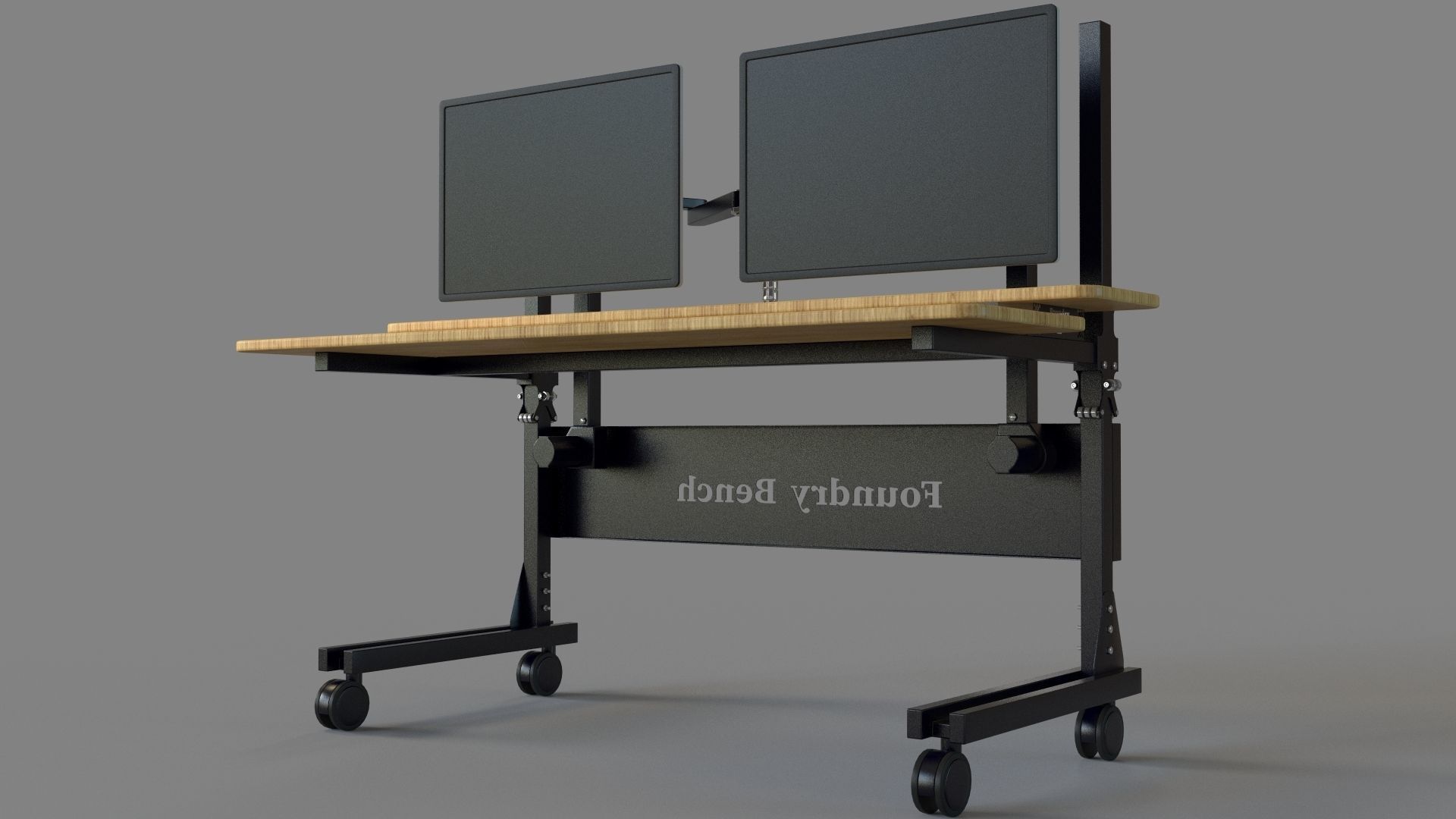 Foundry Bench Standing Desk 3D model CGTrader