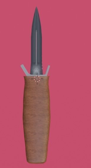 Low-Poly knife on wall Low-poly 3D model_2