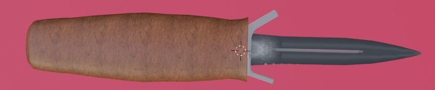 Low-Poly knife on wall Low-poly 3D model_1