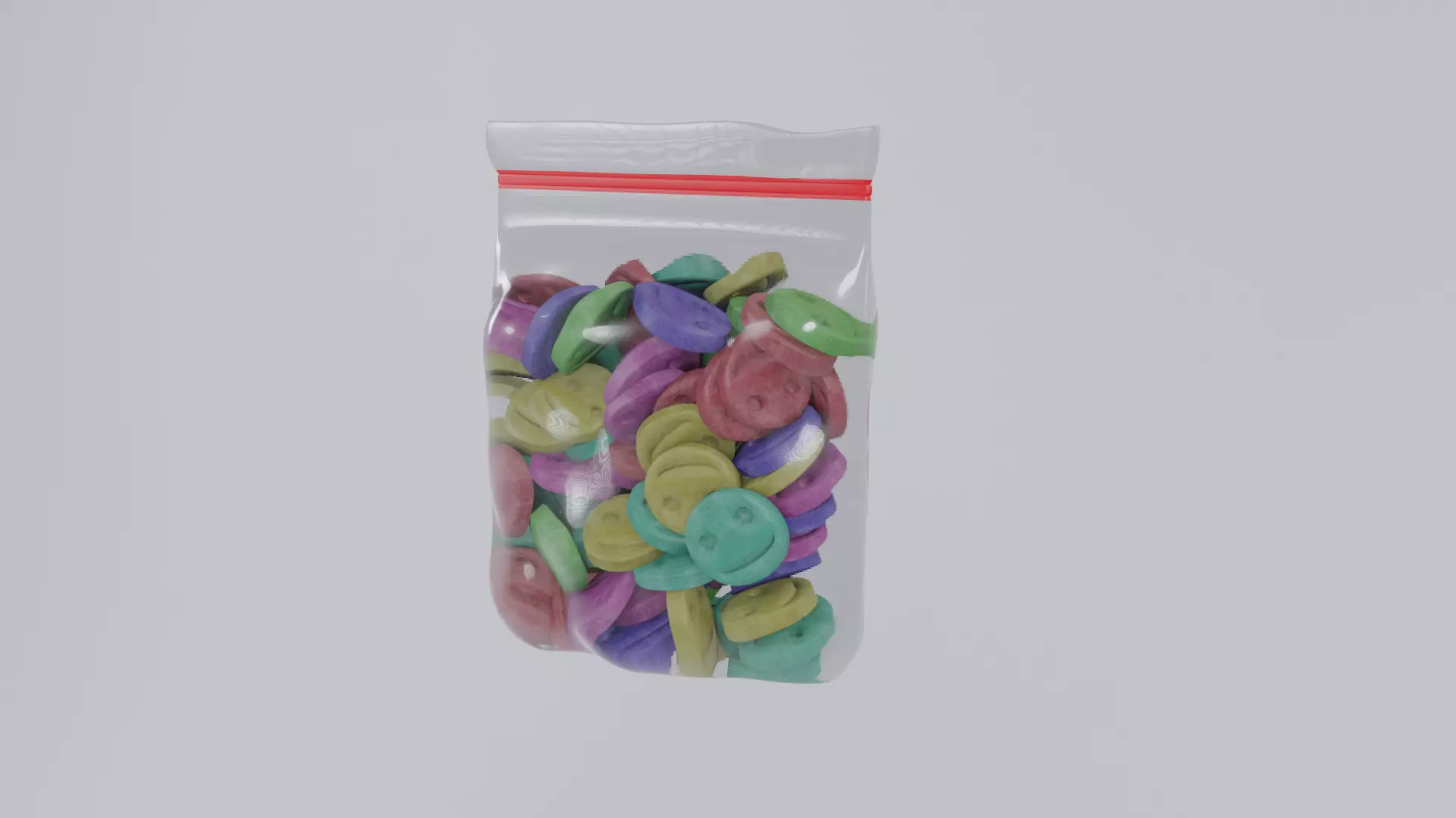 Small Ecstasy Bag and pills Low-poly 3D model