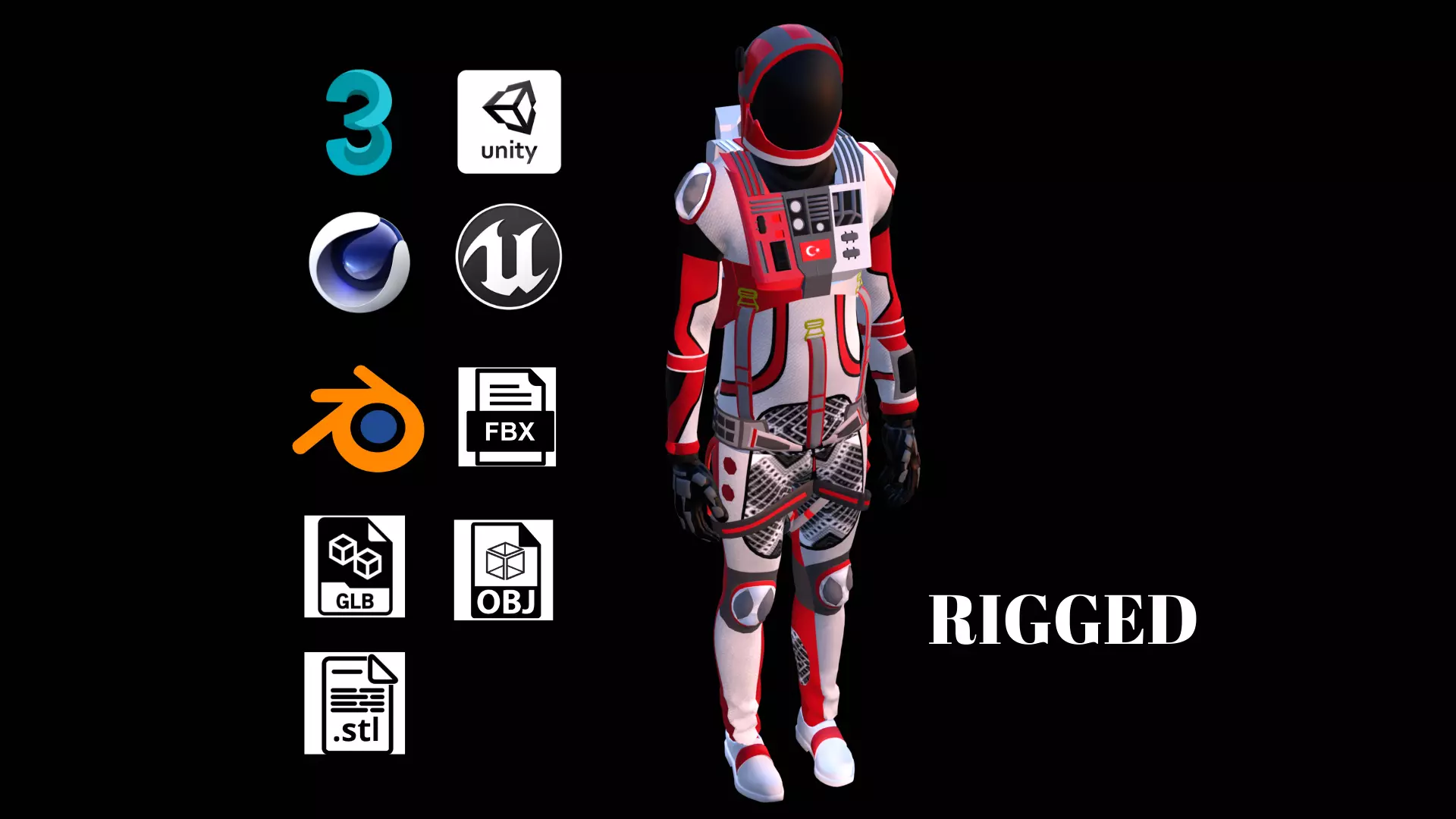 Astronaut Spacesuit Turkey 3D model