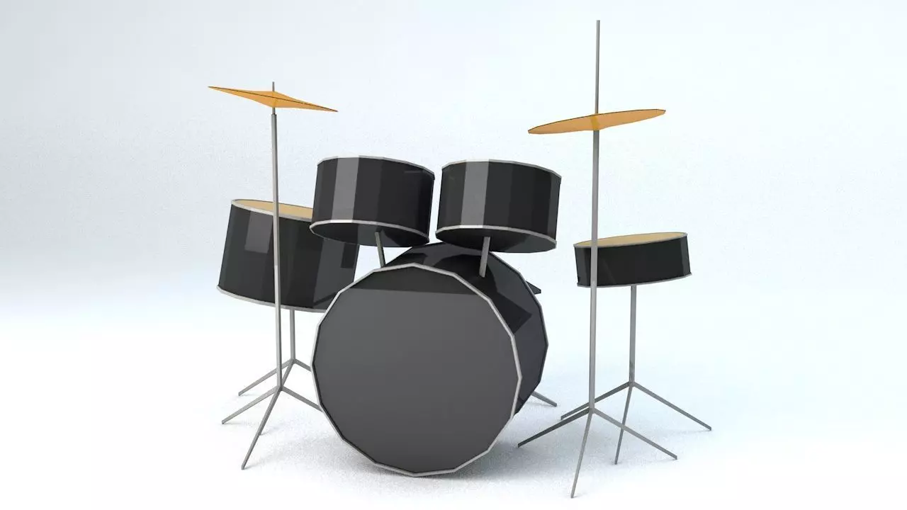 Drum Set Low-poly 3D model