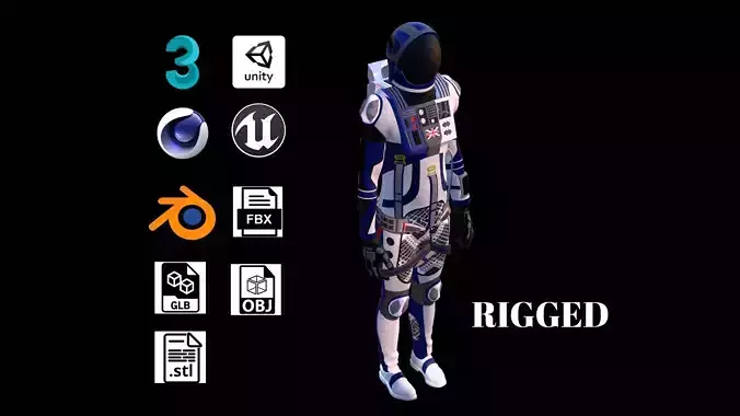 Astronaut Spacesuit United Kingdom 3D model