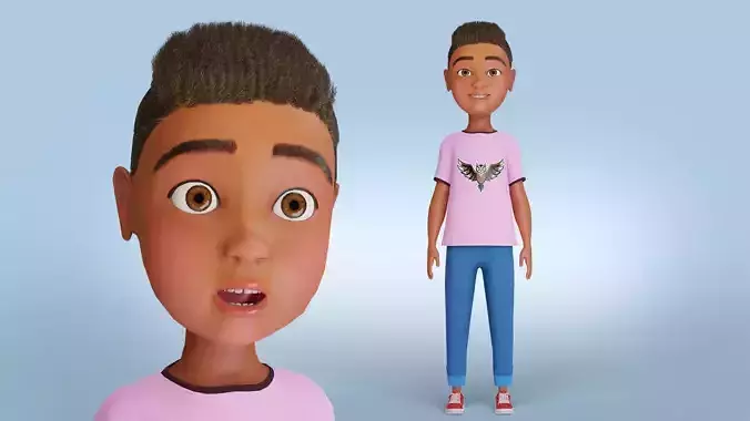 Fur Boy Teen NO Rig in Blender