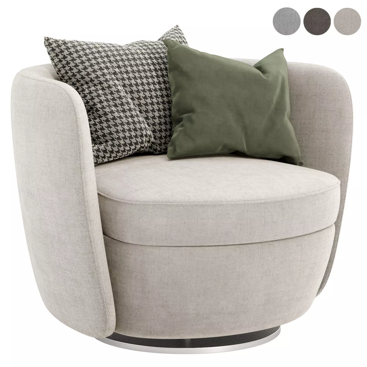 Bellagio swivel armchair 3D model_0