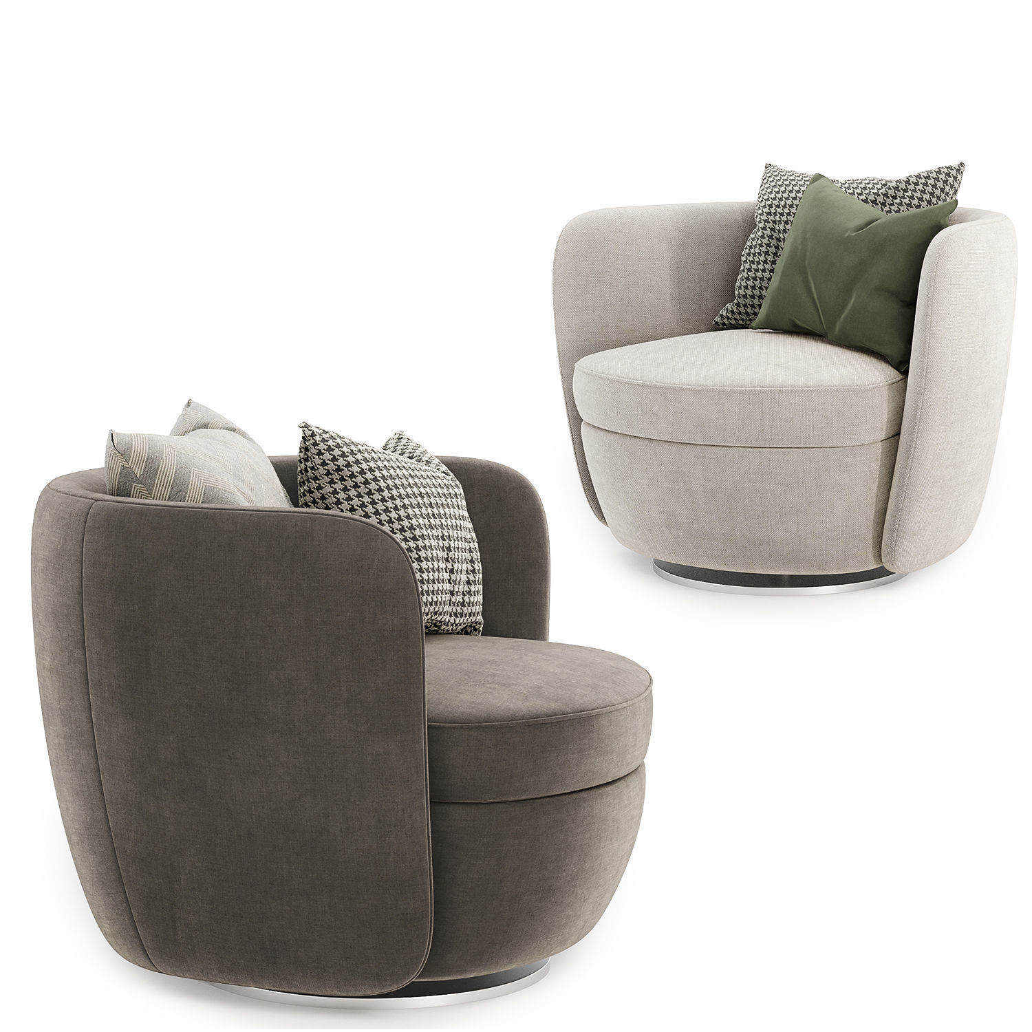 Bellagio swivel armchair 3D model_3